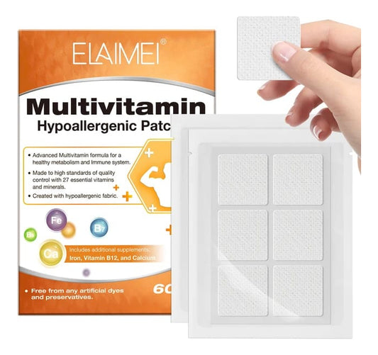 60 Parches con Vitaminas + Minerales Esenciales | Energía Diaria + Salud General | Apoyo Nutricional + Fácil de Usar