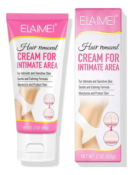 Crema Depiladora Suave con la Piel | Elimina Vello en Zonas Íntimas + Sin Dolor + Hidratante + Fórmula Segura + Fácil Aplicación