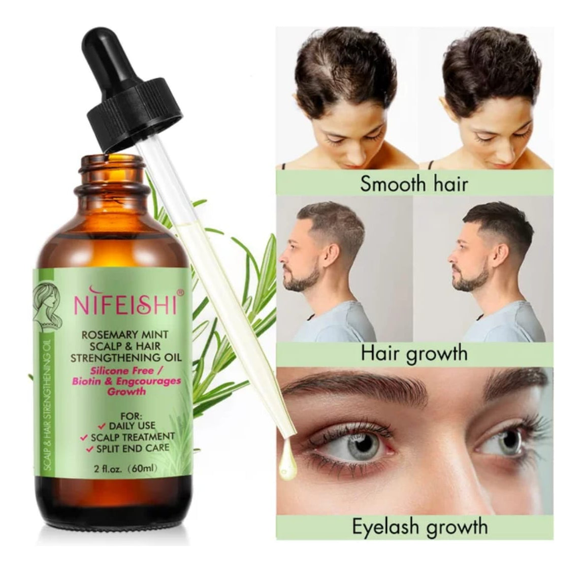 Aceite de Romero para Crecimiento Capilar | Fortalece Cabello + Estimula Pestañas | Nutrición Natural + Resultados Visibles | Kit 2