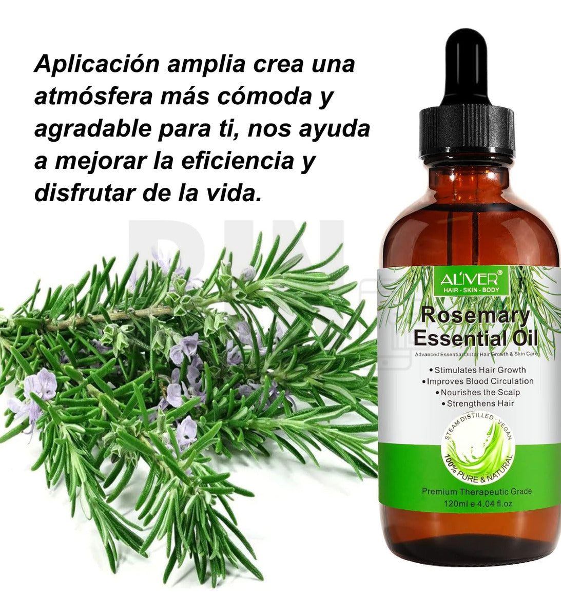 Aceite de Romero Natural | Crecimiento de Cabello + Barba | Fortalece Raíces + Estimula Folículos | Nutrición y Cuidado Profundo |120ml