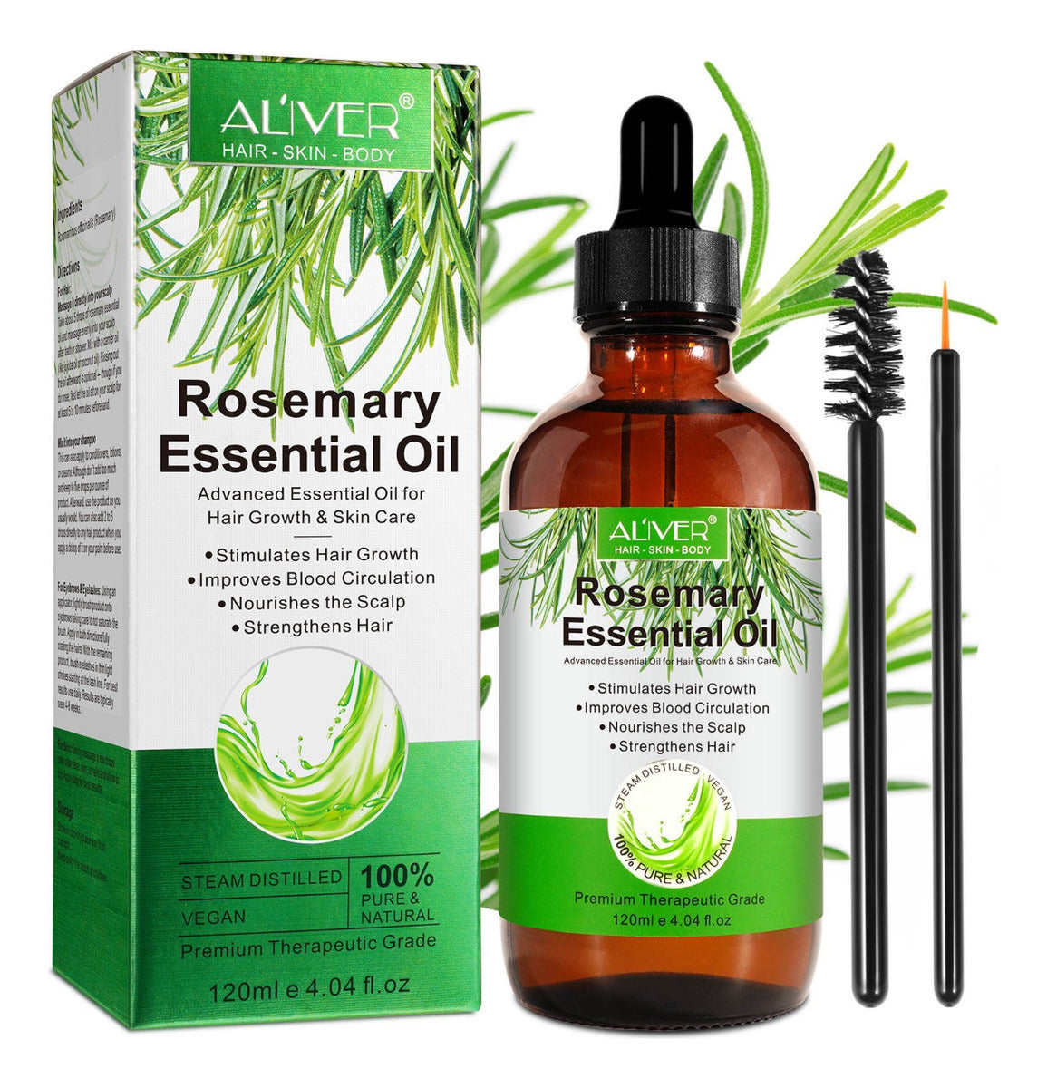 Aceite de Romero Natural | Crecimiento de Cabello + Barba | Fortalece Raíces + Estimula Folículos | Nutrición y Cuidado Profundo |120ml