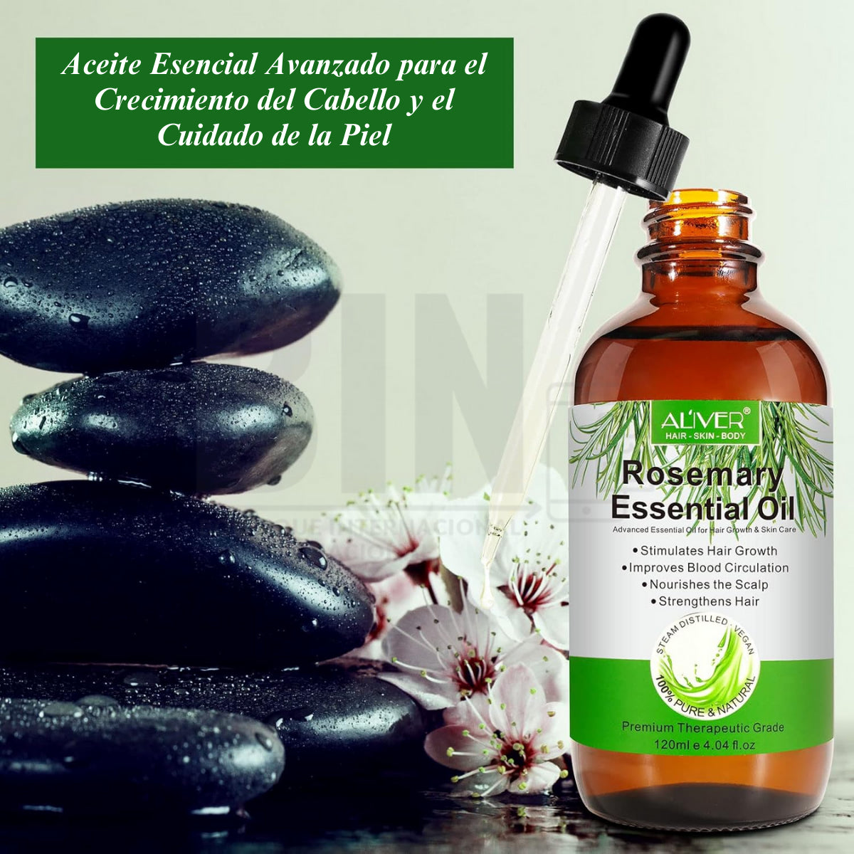 Aceite de Romero Natural | Crecimiento de Cabello + Barba | Fortalece Raíces + Estimula Folículos | Nutrición y Cuidado Profundo |120ml