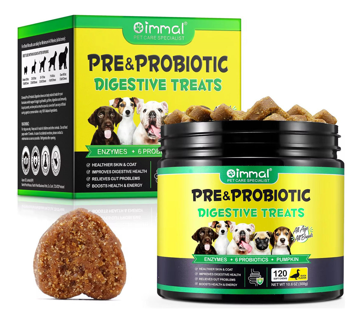 Premios Saludables para Perros | Mejora la Digestión + Refuerza el Sistema Inmunológico | Snack Nutritivo Natural | 120 pzs