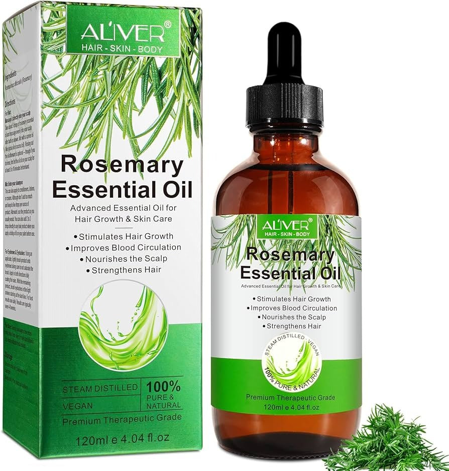 Aceite de Romero Natural | Crecimiento de Cabello + Barba | Fortalece Raíces + Estimula Folículos | Nutrición y Cuidado Profundo |120ml