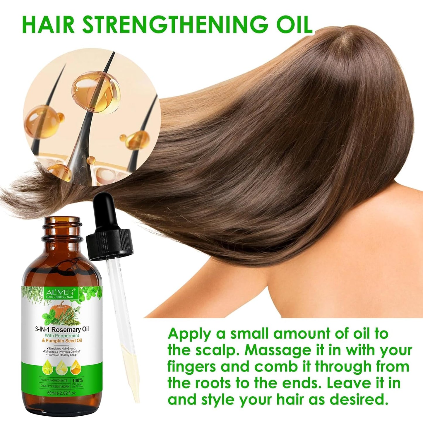 Aceite 3 En 1 Romero Menta Calabaza y Batana  Crecimiento Hidratación NARANJA