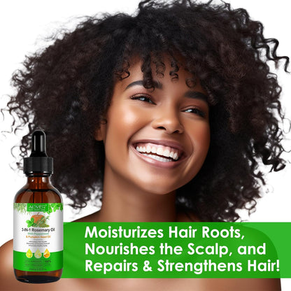 Aceite 3 En 1 Romero Menta Calabaza y Batana  Crecimiento Hidratación NARANJA