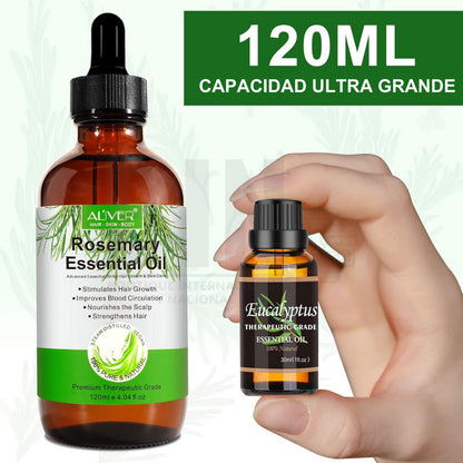 Aceite de Romero Natural | Crecimiento de Cabello + Barba | Fortalece Raíces + Estimula Folículos | Nutrición y Cuidado Profundo |120ml