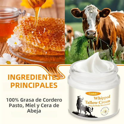 Crema Whipped Tallow Facial Corporal Humectante Hidratante