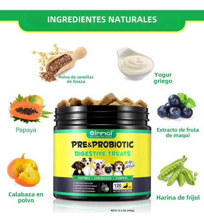 Premios Saludables para Perros | Mejora la Digestión + Refuerza el Sistema Inmunológico | Snack Nutritivo Natural | 120 pzs