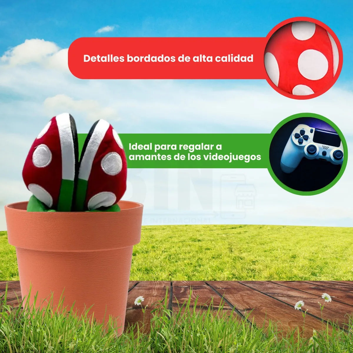 Pantuflas Peluche Planta Carnívora Mario Bros
