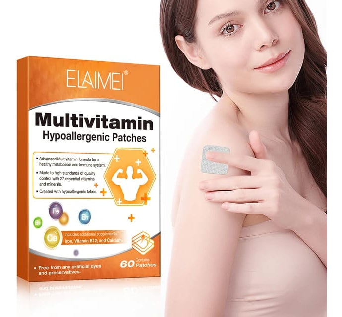 60 Parches con Vitaminas + Minerales Esenciales | Energía Diaria + Salud General | Apoyo Nutricional + Fácil de Usar