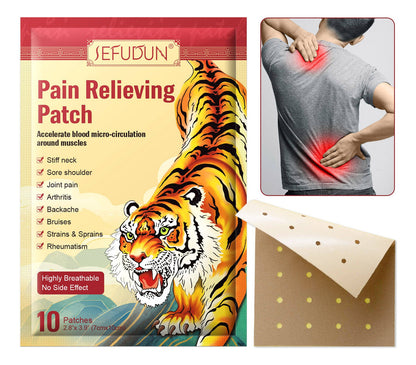 10 Parches para Dolor Muscular + Efecto Calmante | Alivio en Hombro + Espalda + Piernas | Uso Rápido + Adhesión Firme