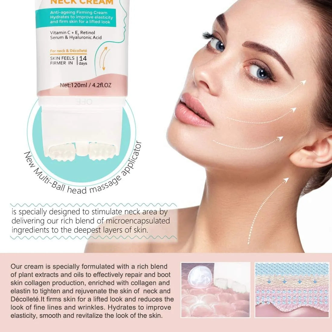 Crema Reafirmante Para Cuello Antiarrugas Vitamica C Retinol