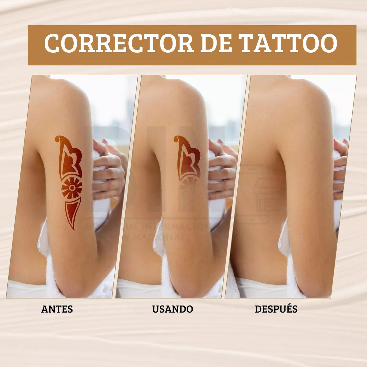 Corrector de Alta Cobertura | Oculta Manchas + Disimula Tatuajes + Acabado Natural + Fórmula Impermeable + Larga Duración