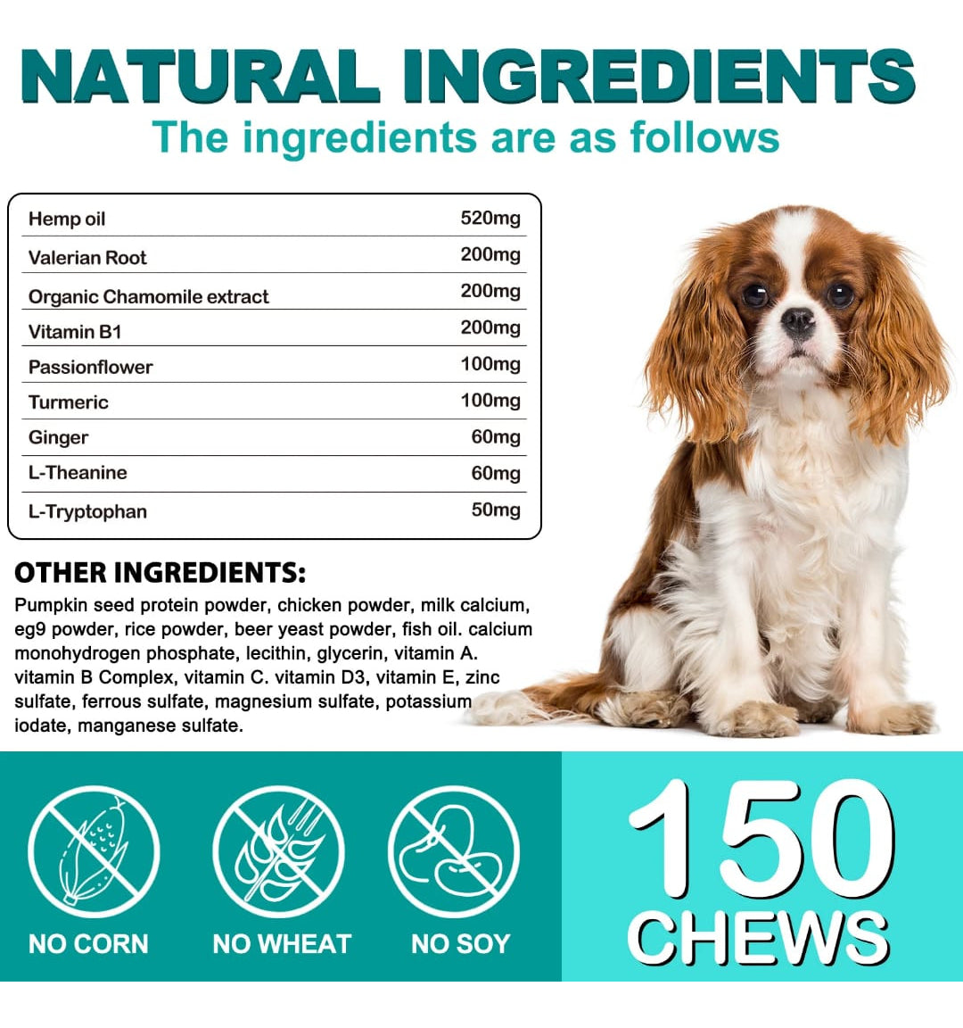 Premios Calmantes Naturales Para Perros | Alivio De Ansiedad Por Truenos + Menos Lamidos Y Estrés | 30 Unidades