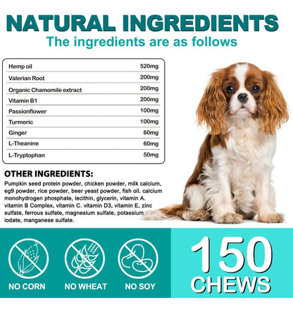 Premios Calmantes Naturales Para Perros | Alivio De Ansiedad Por Truenos + Menos Lamidos Y Estrés | 30 Unidades