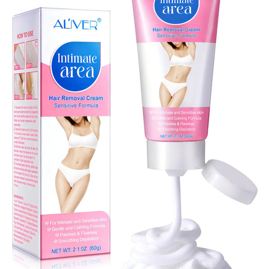 Aliver Crema Depilatoria Para Zonas Íntimas | Eliminación Suave Del Vello | Piel Normal