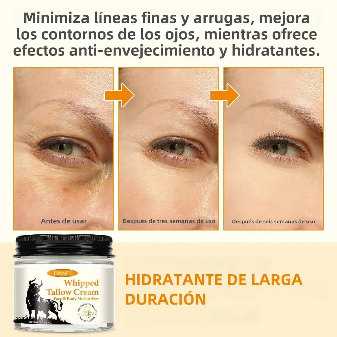 Crema Whipped Tallow Facial Corporal Humectante Hidratante