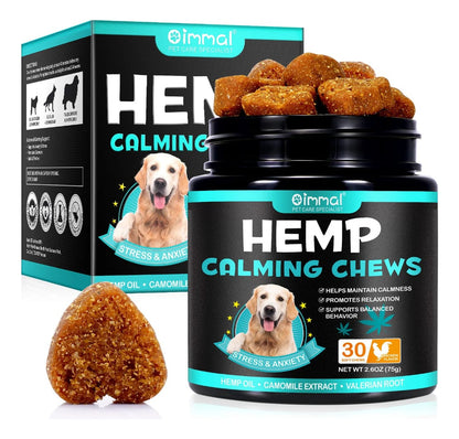 Premios Calmantes Naturales Para Perros | Alivio De Ansiedad Por Truenos + Menos Lamidos Y Estrés | 30 Unidades