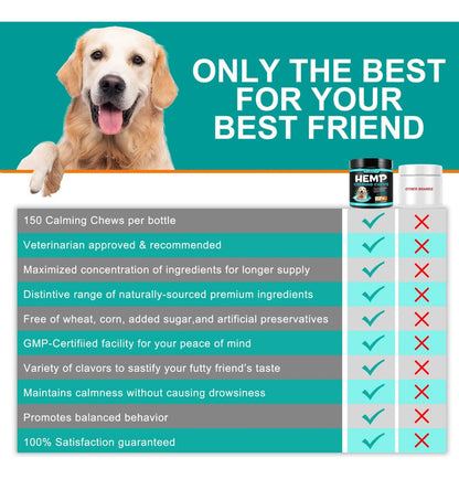 Premios Calmantes Naturales Para Perros | Alivio De Ansiedad Por Truenos + Menos Lamidos Y Estrés | 30 Unidades