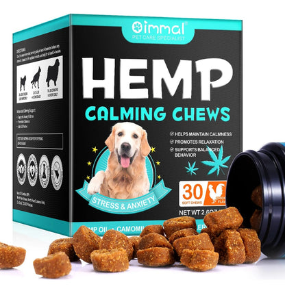 Premios Calmantes Naturales Para Perros | Alivio De Ansiedad Por Truenos + Menos Lamidos Y Estrés | 30 Unidades