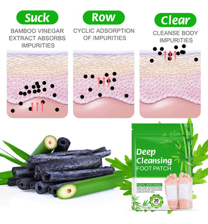 Parches De Desintoxicación Para Pies | Limpieza Profunda + Relajación Nocturna + Eliminación De Toxinas | 20 Unidades