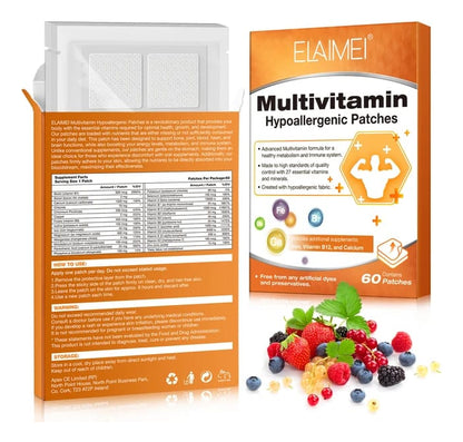 60 Parches con Vitaminas + Minerales Esenciales | Energía Diaria + Salud General | Apoyo Nutricional + Fácil de Usar