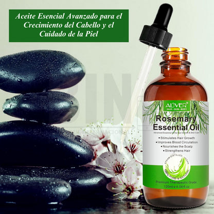 Aceite de Romero Natural | Crecimiento de Cabello + Barba | Fortalece Raíces + Estimula Folículos | Nutrición y Cuidado Profundo |120ml