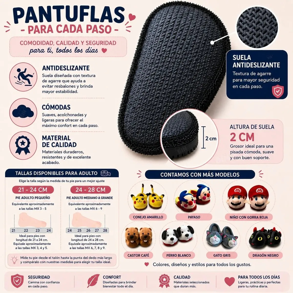 Pantuflas Snoopy Unisex Antideslizante Adulto 21-28 + Suave