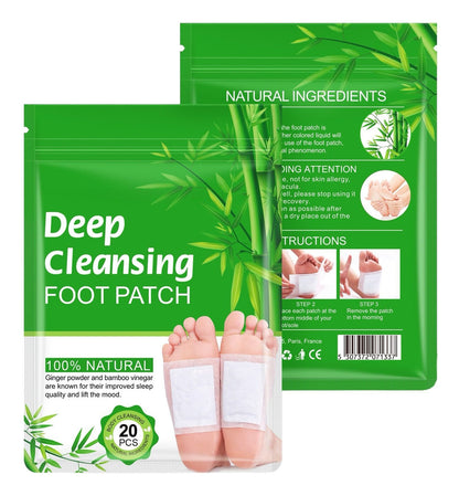 Parches De Desintoxicación Para Pies | Limpieza Profunda + Relajación Nocturna + Eliminación De Toxinas | 20 Unidades