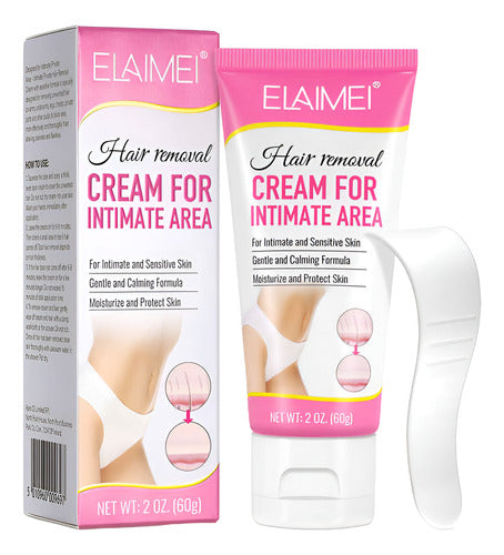 Crema Depiladora Suave con la Piel | Elimina Vello en Zonas Íntimas + Sin Dolor | Hidratación + Cuidado Delicado