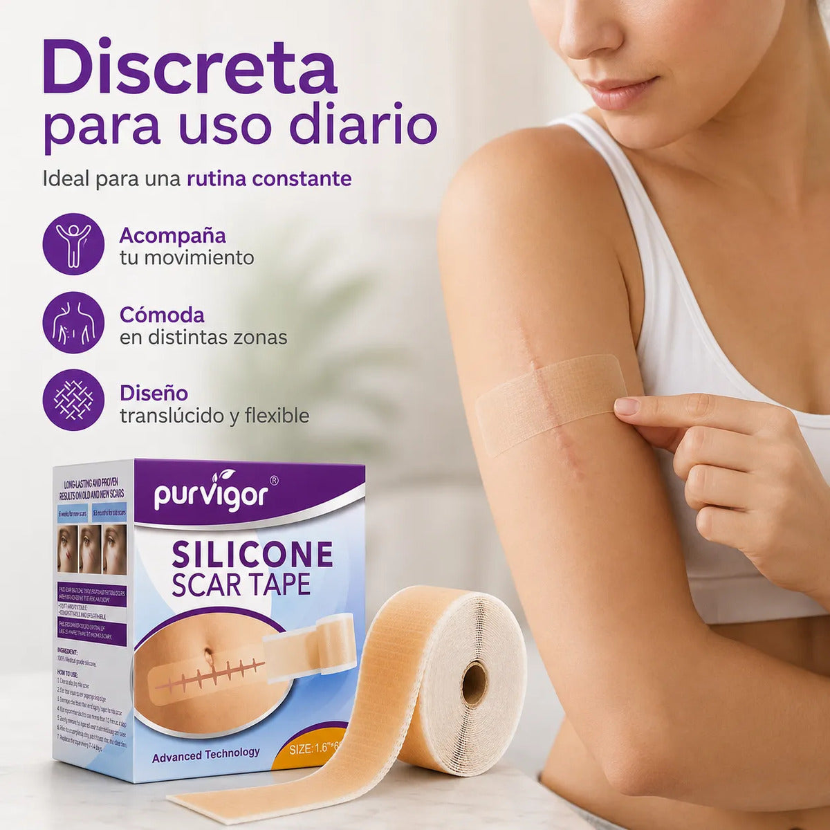 Rollo Silicona Para Cicatrices 3m Purvigor Reutilizable
