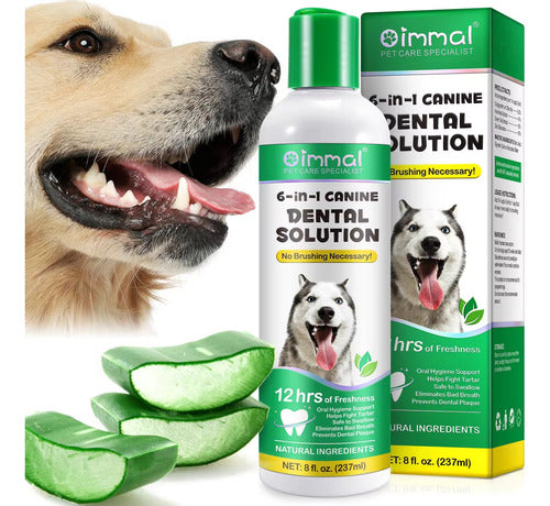 Solución Dental 6en1 para Perros | Aliento Fresco + Antisarro + Limpieza Bucal Completa + Uso Diario + Fórmula Segura | 150ml