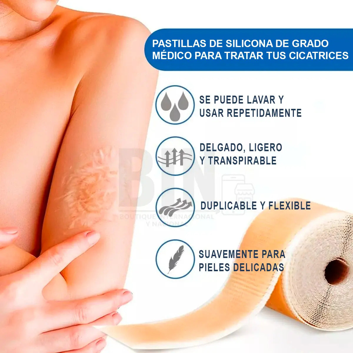 Parche De Silicona Para Cicatrices Recortable Reutilizable