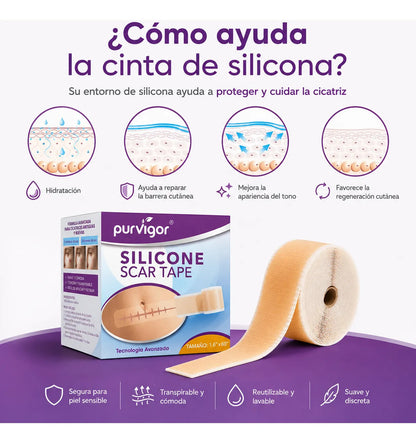 Rollo Silicona Para Cicatrices 3m Purvigor Reutilizable