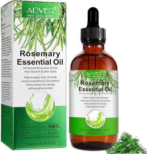 Aceite de Romero Natural | Crecimiento de Cabello + Barba | Fortalece Raíces + Estimula Folículos | Nutrición y Cuidado Profundo |120ml