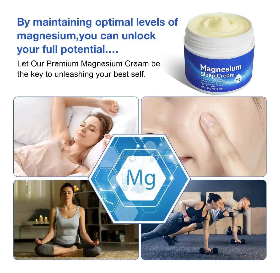 Crema De Magnesio Para Relajación Y Bienestar Diario
