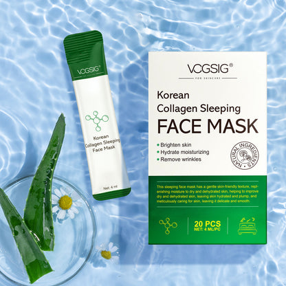 VOGSIG Korean Collagen Sleeping Face Mask – 20 Mascarillas Limpiadoras