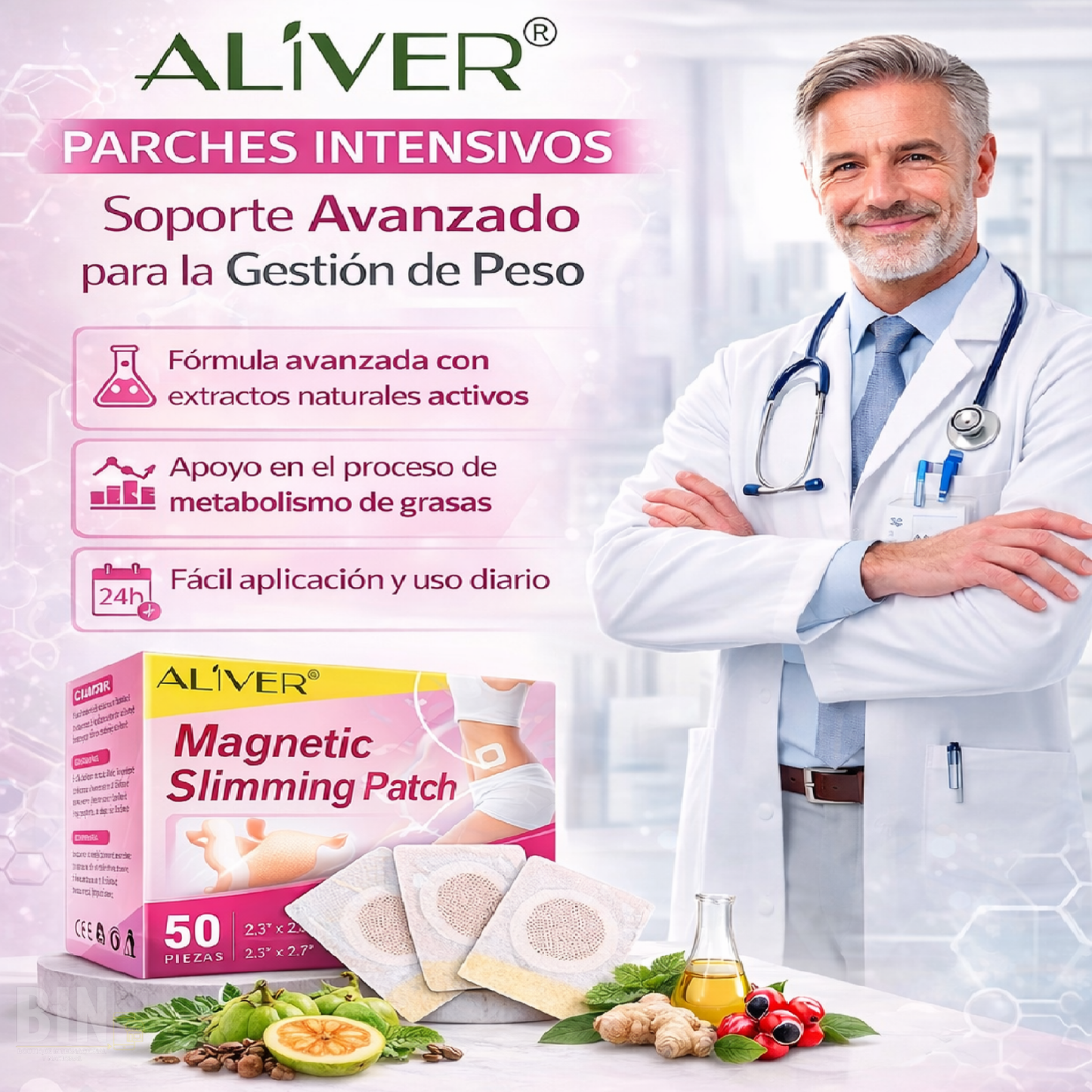 Parches Magnéticos Corporales Herbal (50 Piezas) | Cuidado y Bienestar Natural