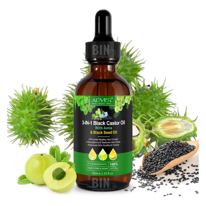 Aceite De Ricino Negro 3 En 1 Con Lavanda Y Argán Capilar