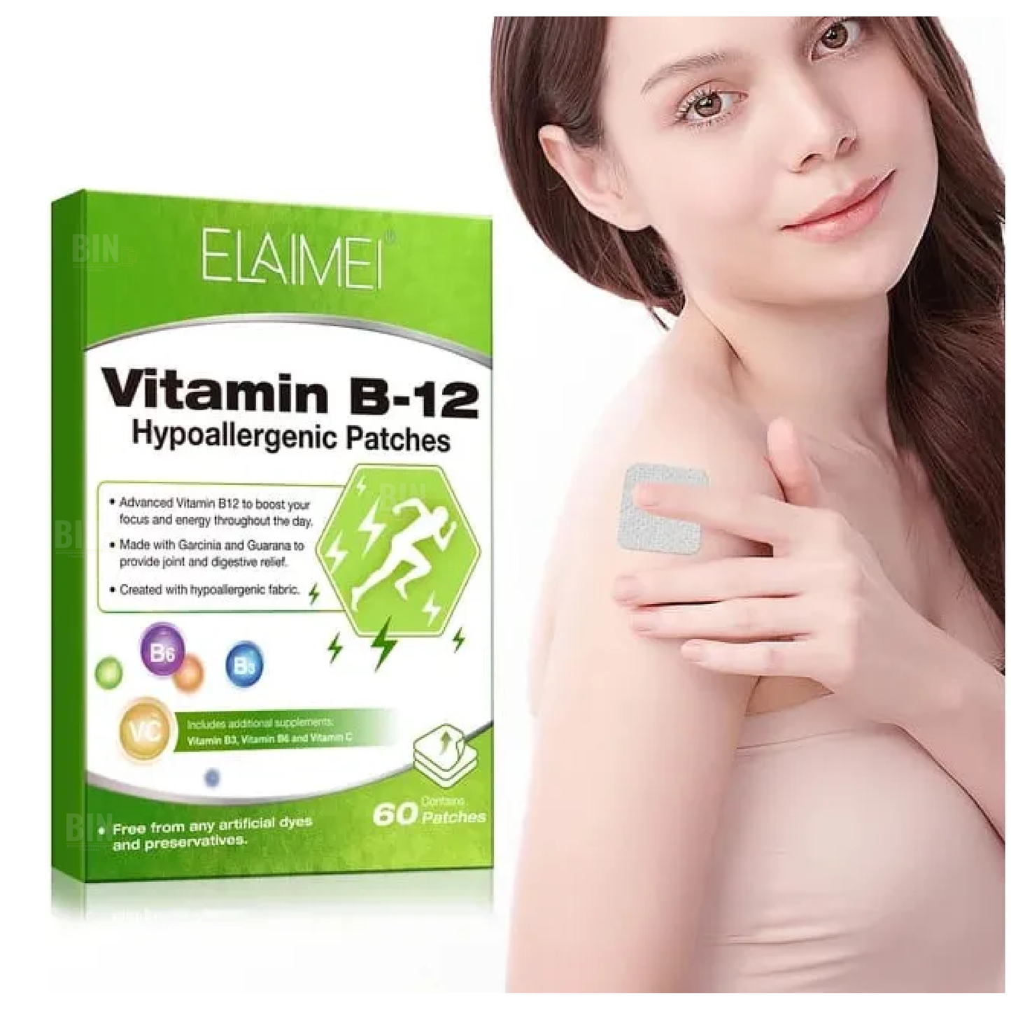 Parches de Vitamina B12 para Energía, Concentración y Bienestar Diario