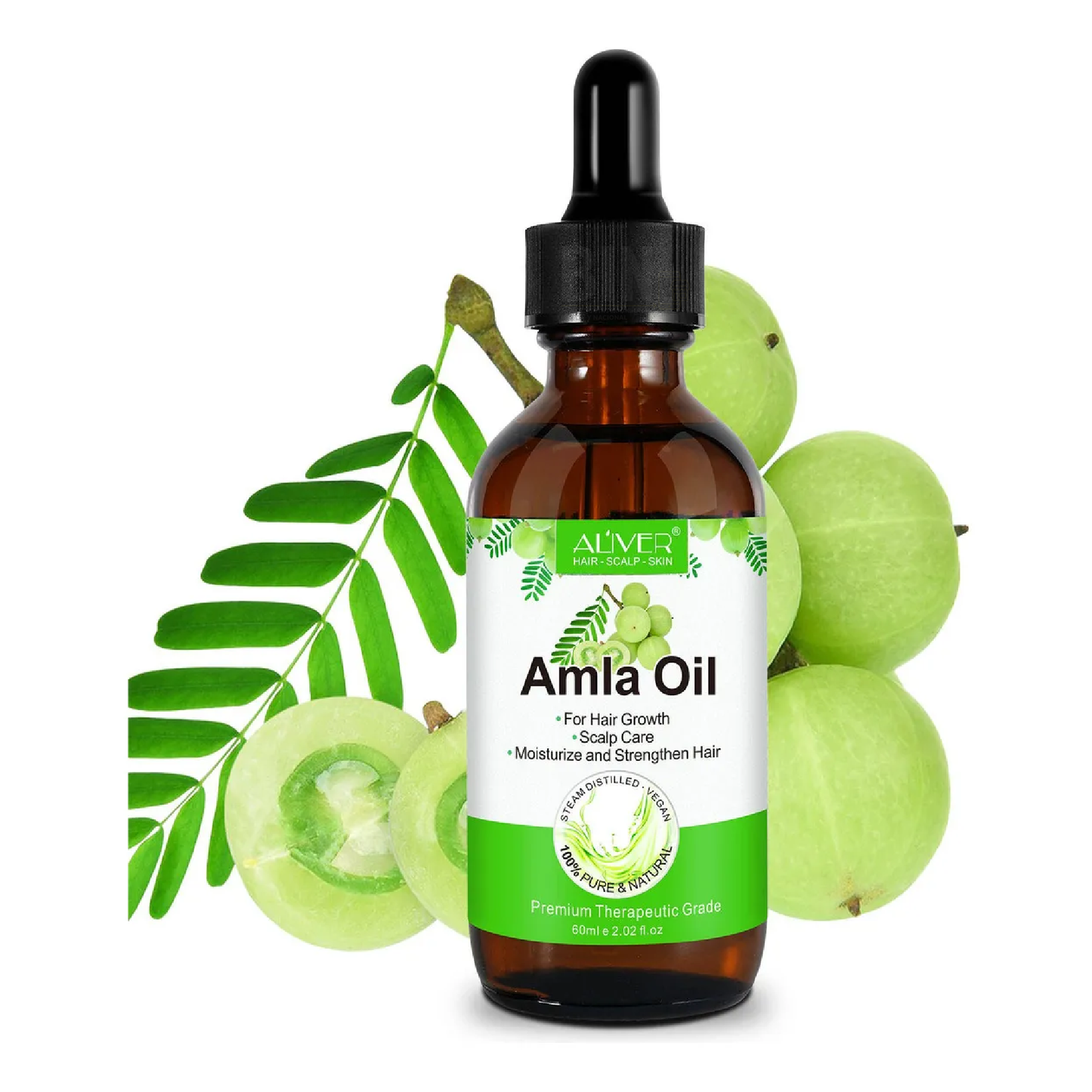 Aliver Aceite de Amla para el Cabello Anticaída Fortalece Folículos y Estimula Crecimiento Capilar