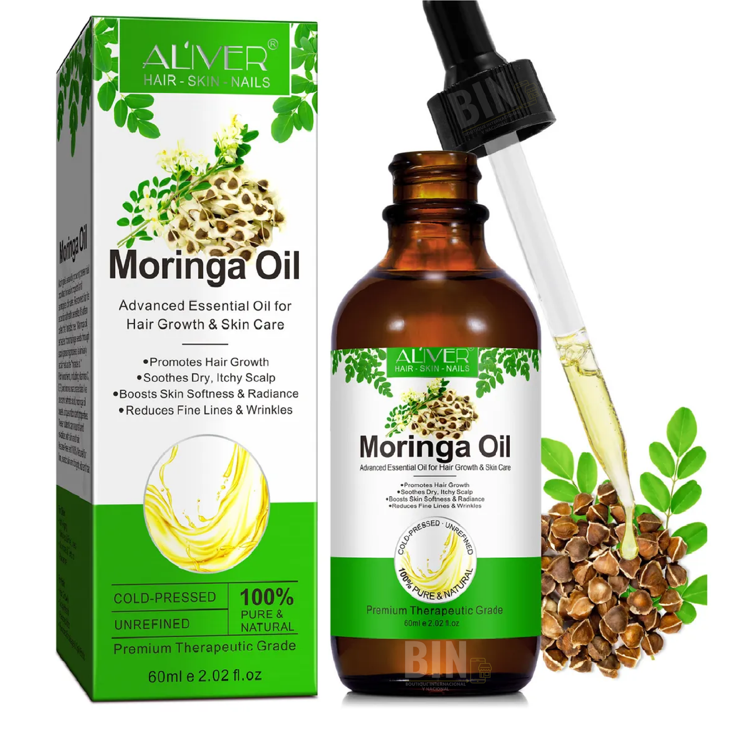 Aceite Moringa Crecimiento Capilar Antiedad Terapéutico