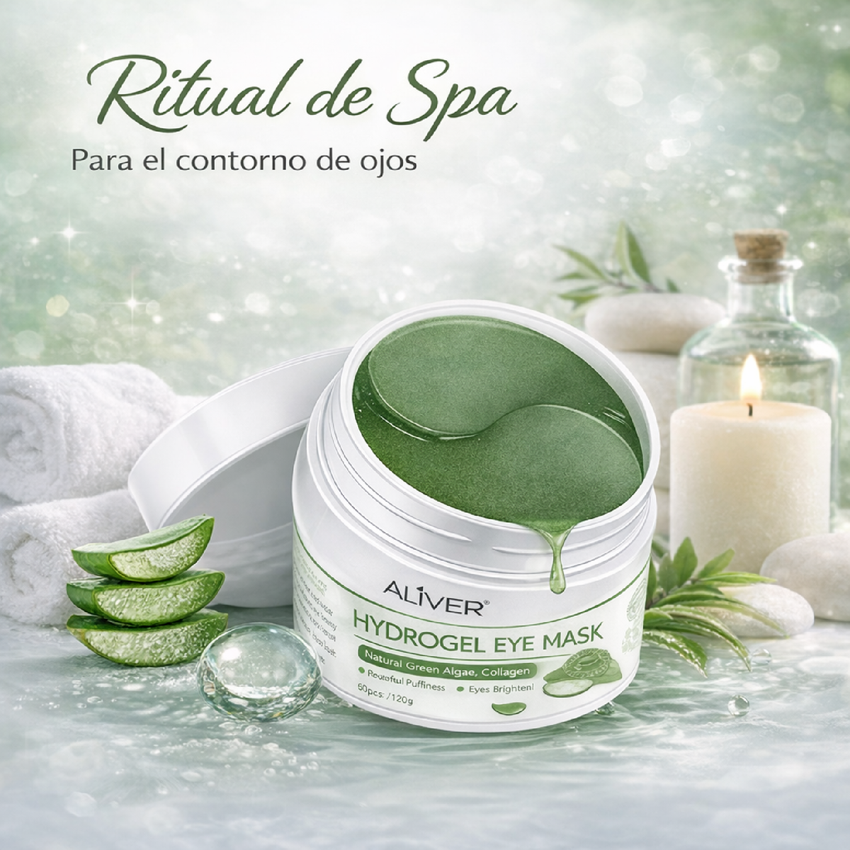 Aliver Parches para Ojos Anti Ojeras y Bolsas | Hidratantes y Reafirmantes