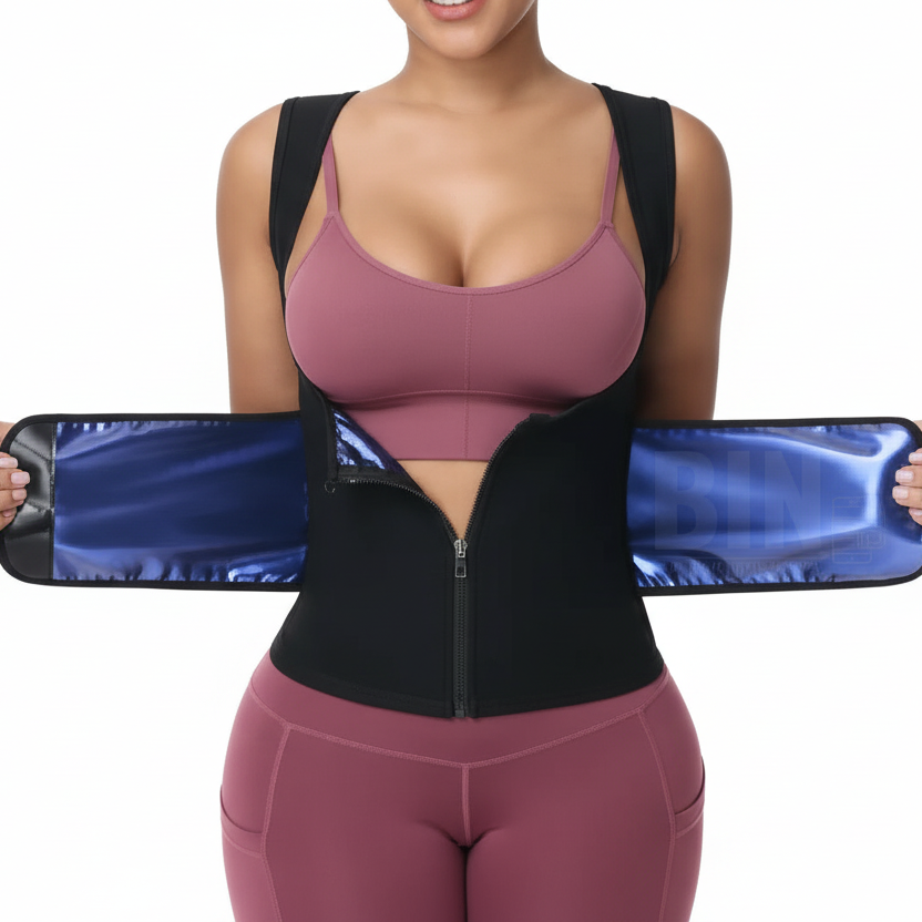 Camiseta Reductora Sauna Mujer | Moldea Abdomen y Brazos