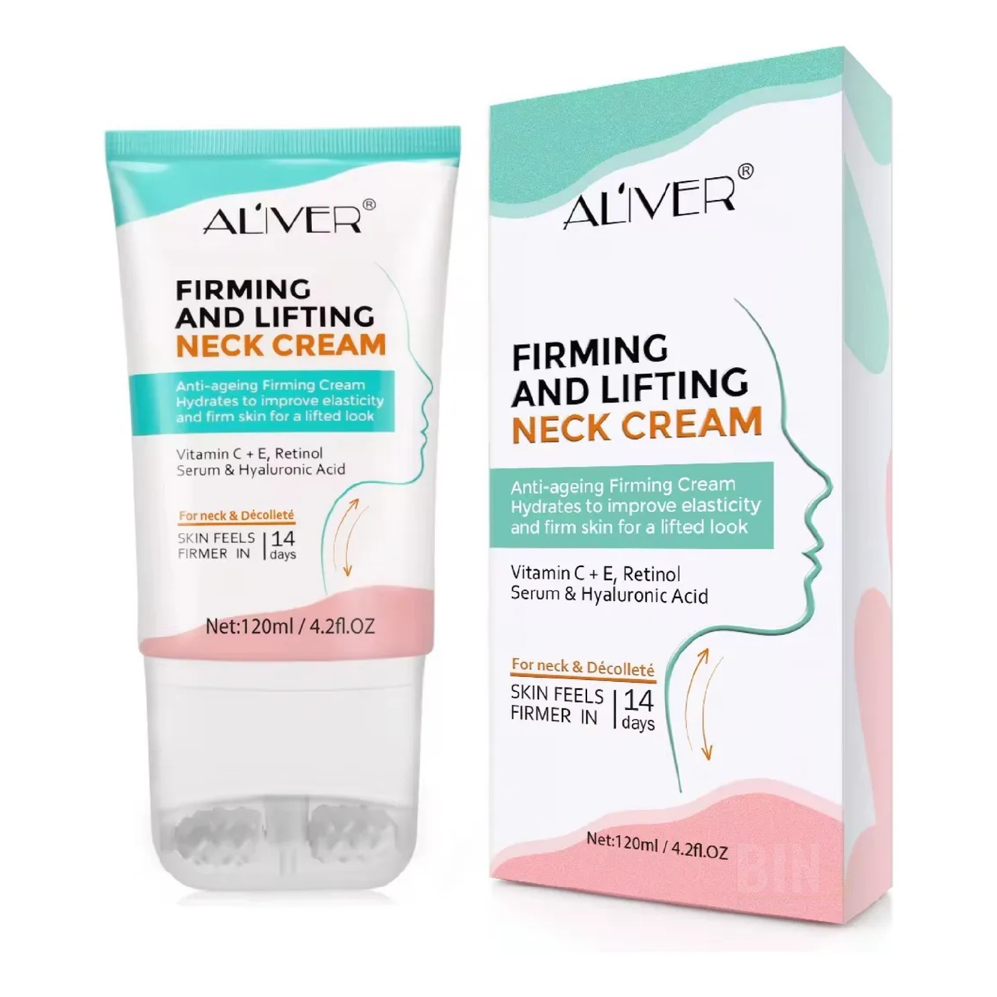 Aliver Crema reafirmante para el cuello antiarrugas con vitamina C y retinol | Hidratante Antiedad