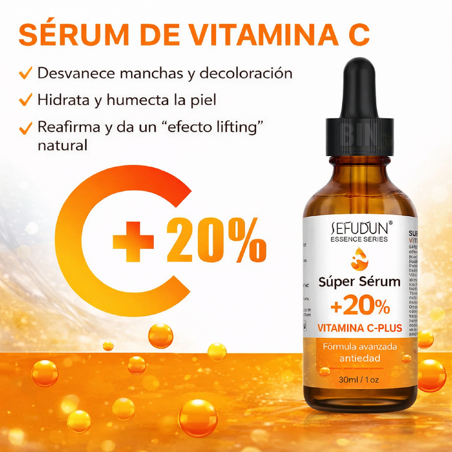 Sérum Facial Vitamina C y Retinol Antioxidante 30 ml | Sefudun