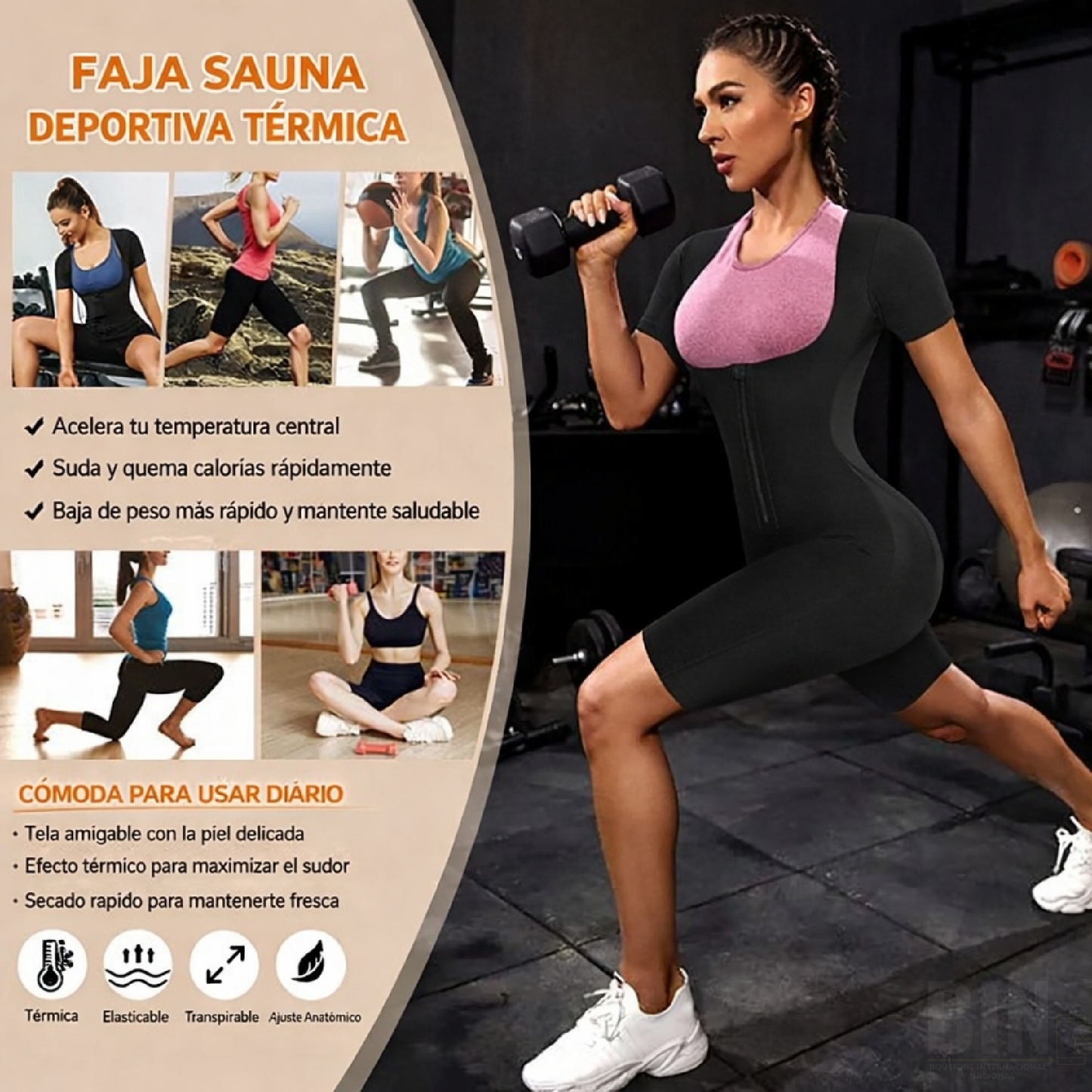 Faja Sauna Reductora Mujer Alta Compresión | Moldea Abdomen