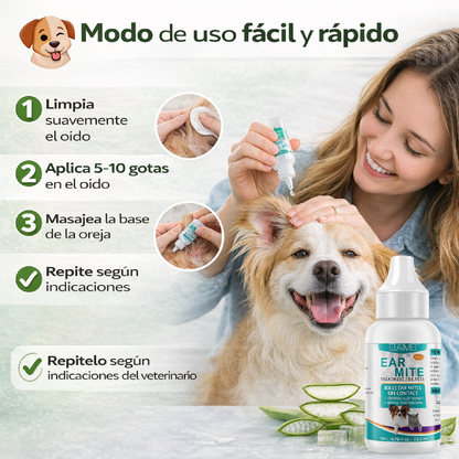 Gotas para Oídos de Perros y Gatos con Ácaros