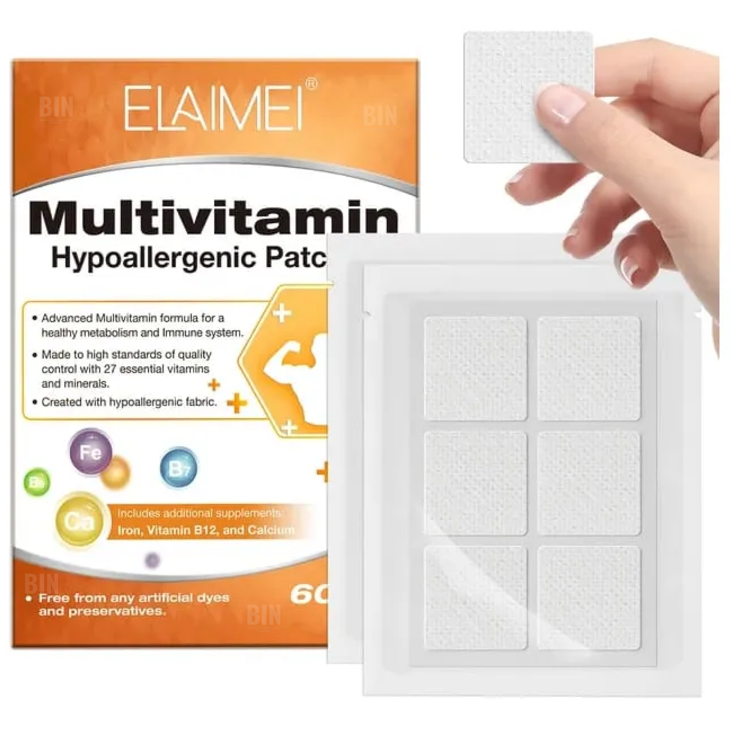 Parches con Vitaminas y Minerales para Energía y Bienestar | Absorción Transdérmica | 60 Parches